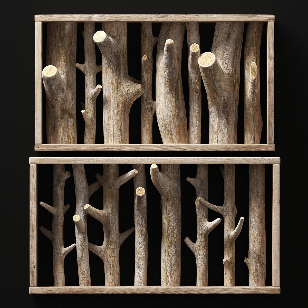 Log clear decor firewood 3D model_3