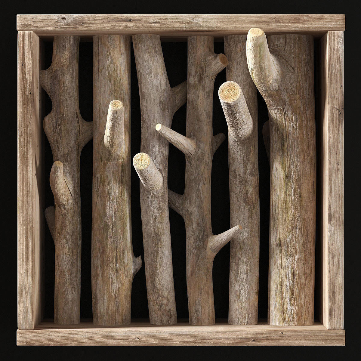 Log clear decor firewood 3D model_2