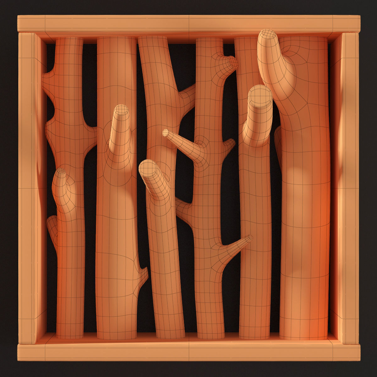 Log clear decor firewood 3D model_12