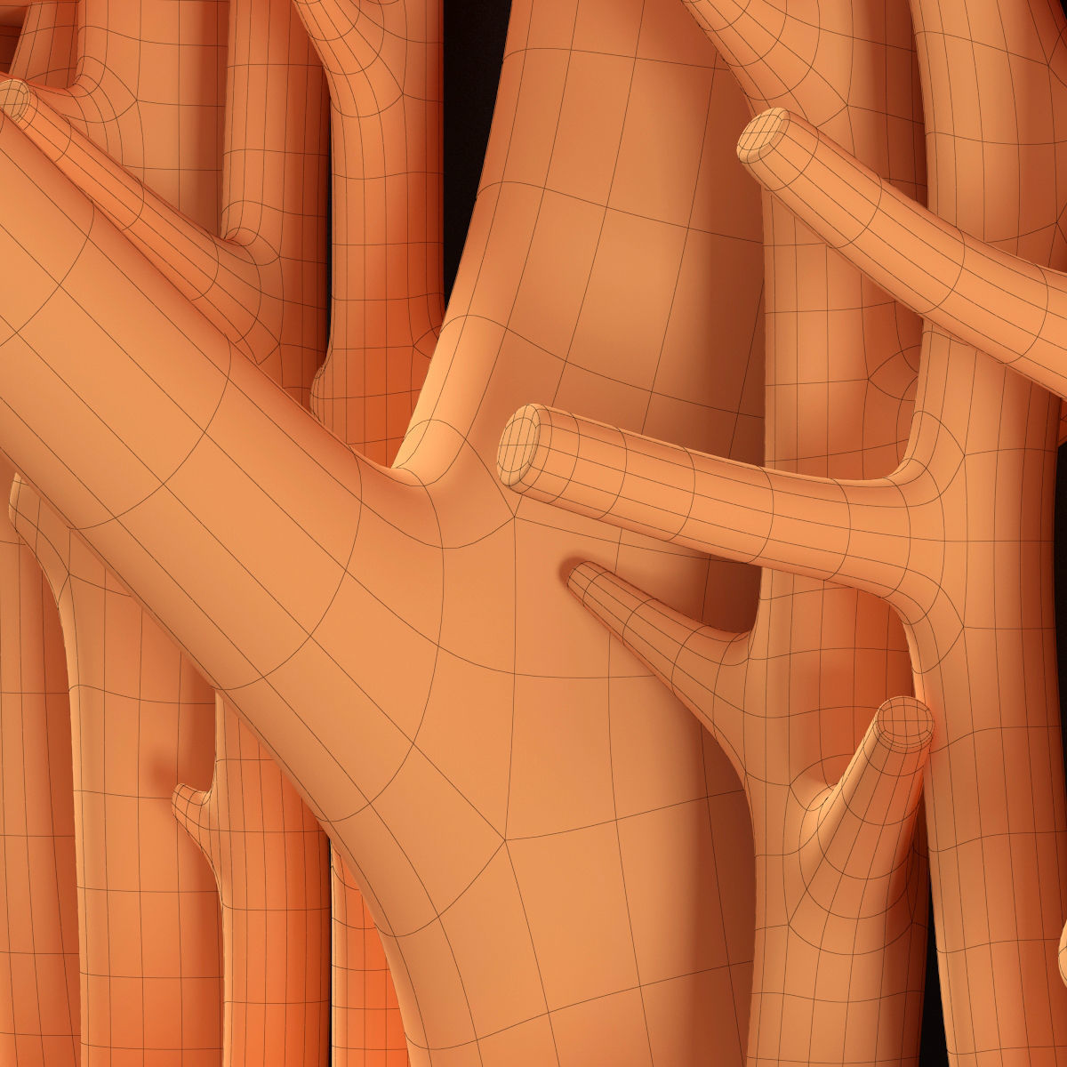 Log clear decor firewood 3D model_10