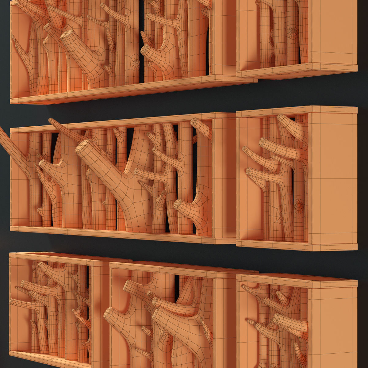 Log clear decor firewood 3D model_8