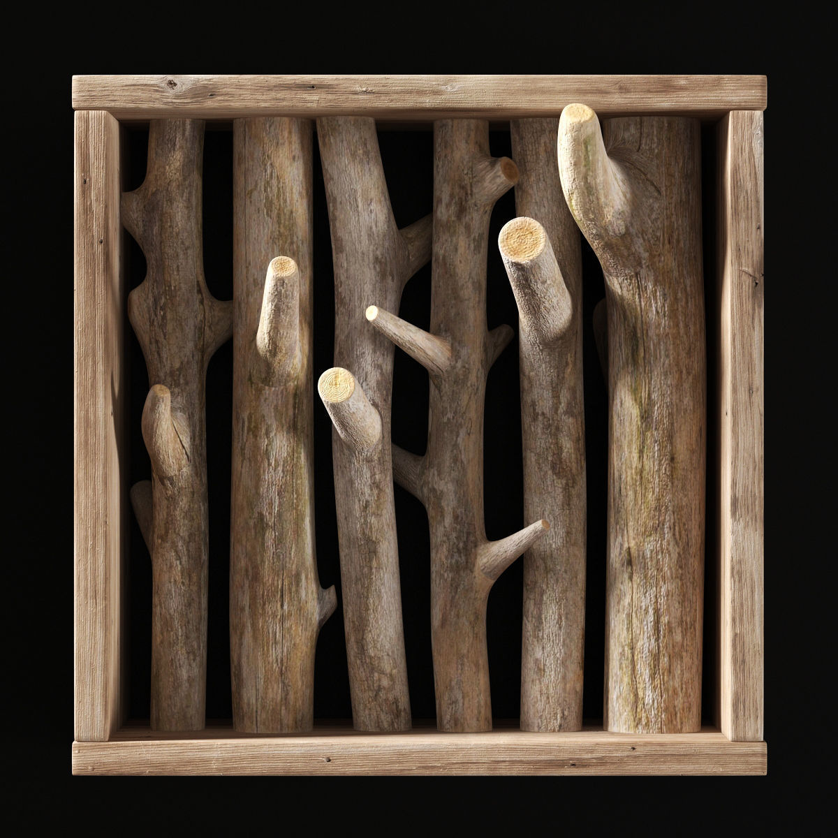 Log clear decor firewood 3D model_7