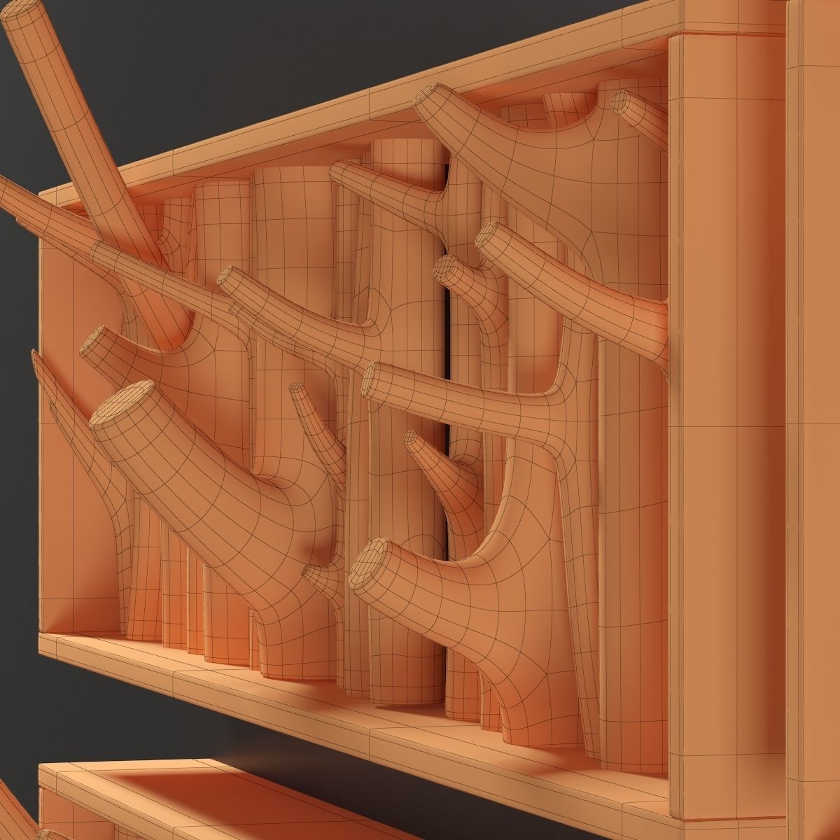 Log clear decor firewood 3D model_13