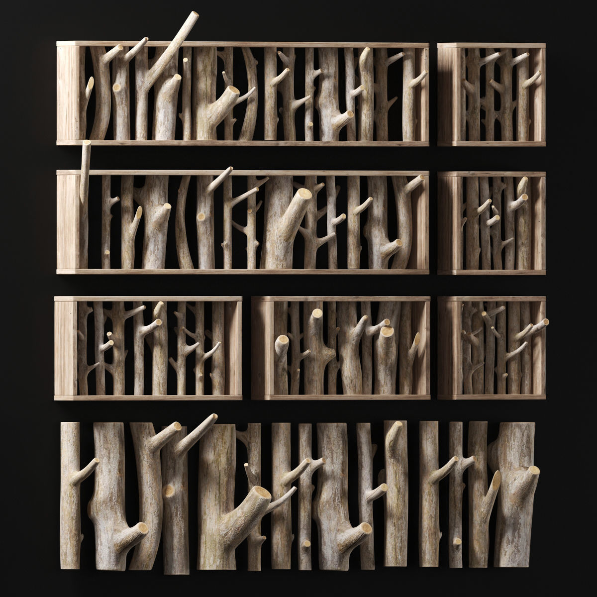 Log clear decor firewood 3D model_1