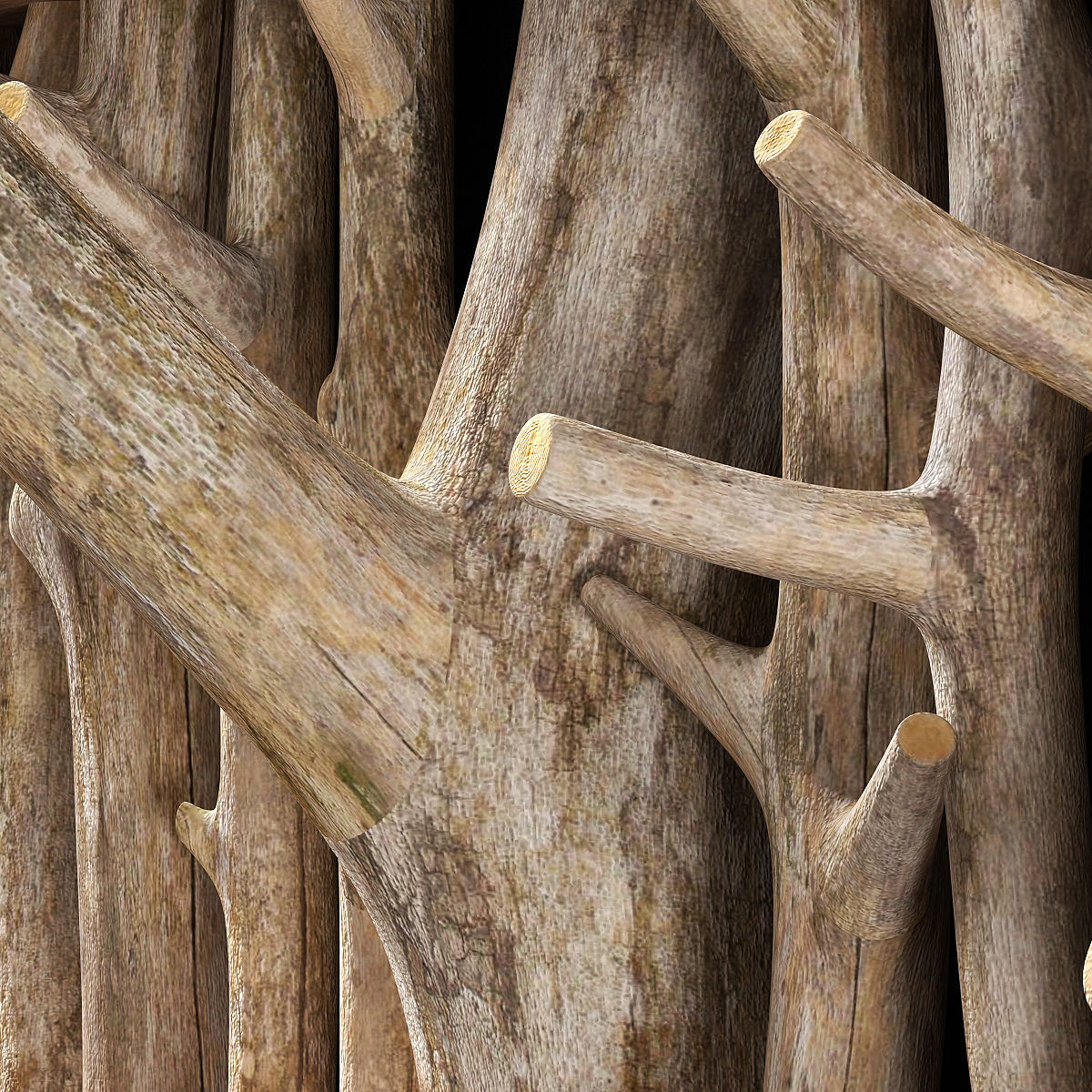 Log clear decor firewood 3D model_4