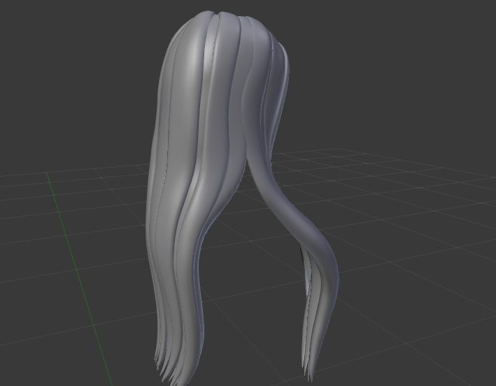 Female hairstyle 3D Low-poly 3D model_2