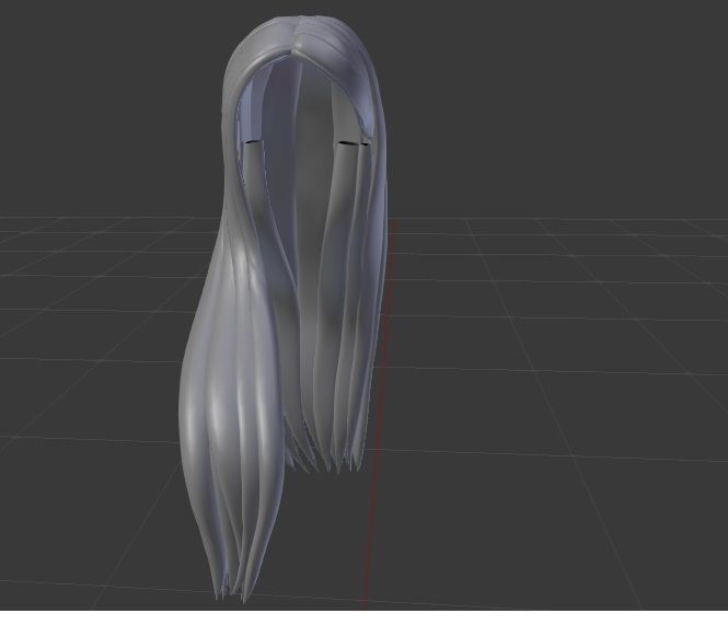 Female hairstyle 3D Low-poly 3D model_1