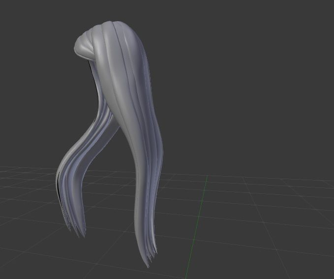 Female hairstyle 3D Low-poly 3D model_3