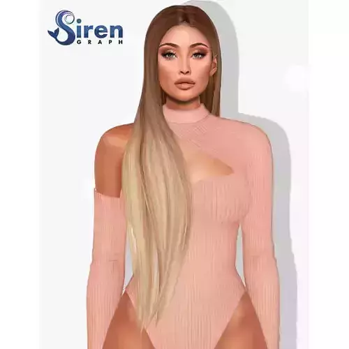 Female hairstyle 3D Low-poly 3D model Female hairstyle 3D Low-poly 3D model