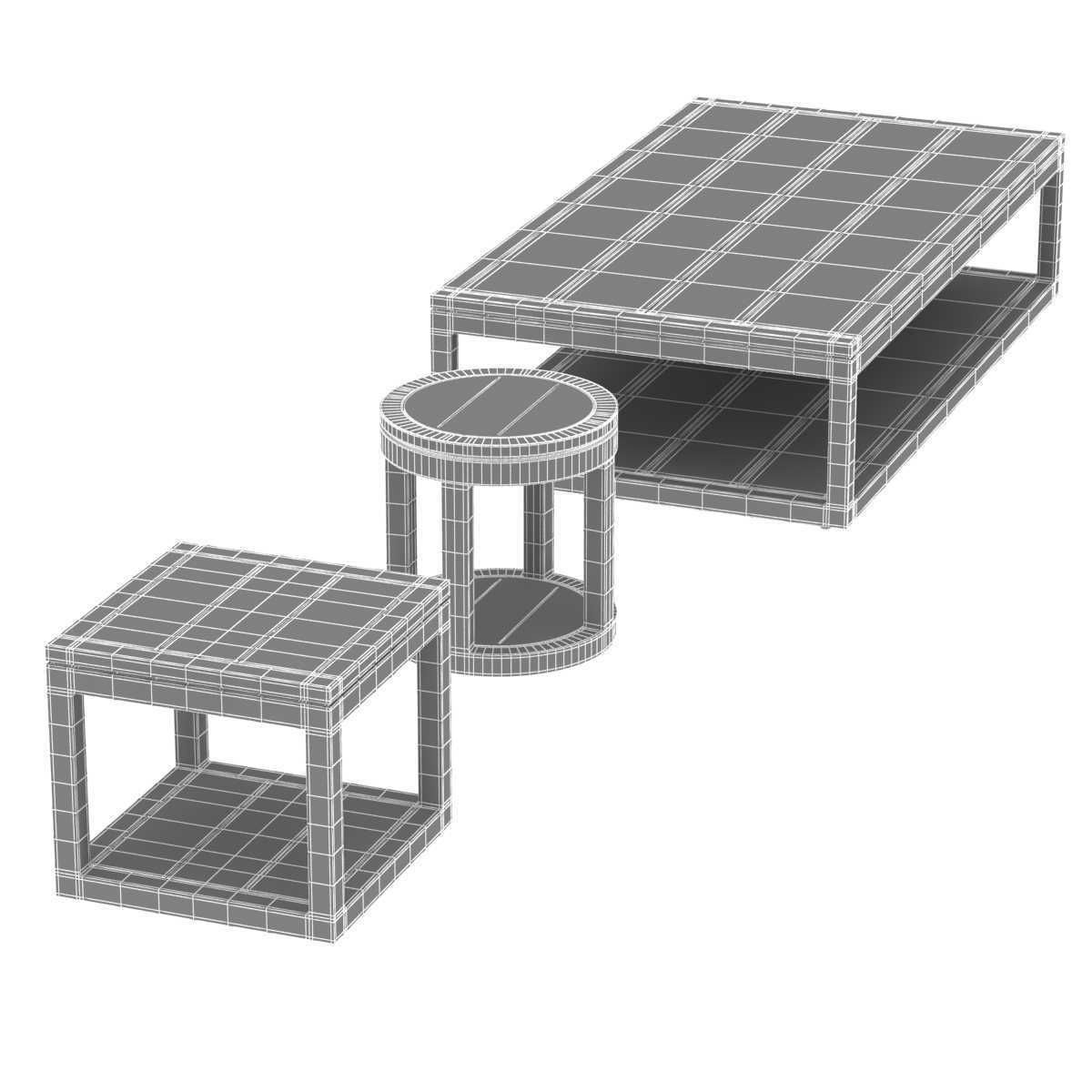 Restoration Hardware Capri aluminium tables 3D model_19