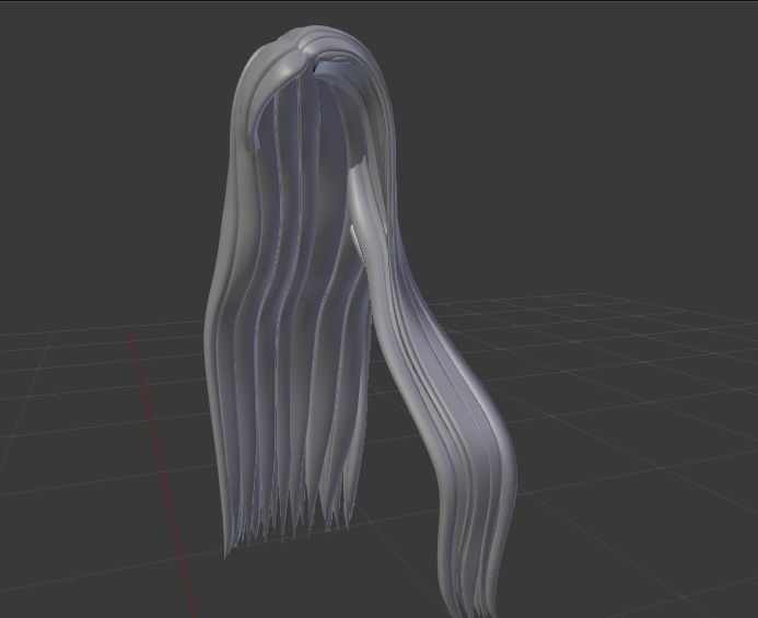 Female hairstyle 3D Low-poly 3D model_1