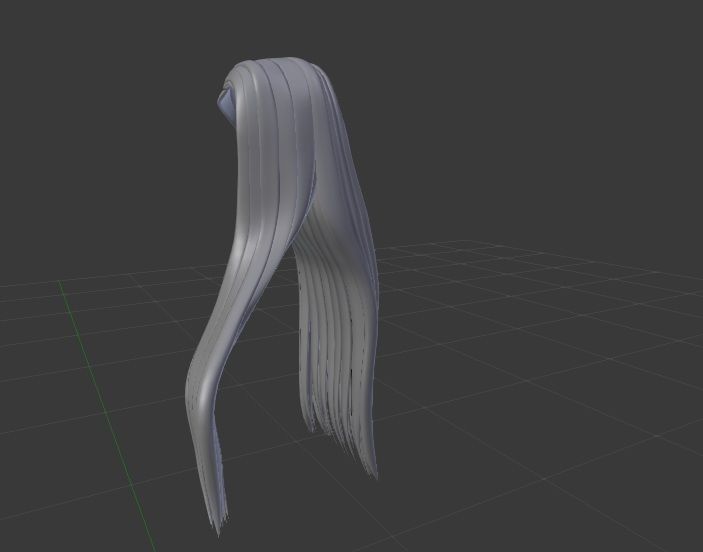 Female hairstyle 3D Low-poly 3D model_2
