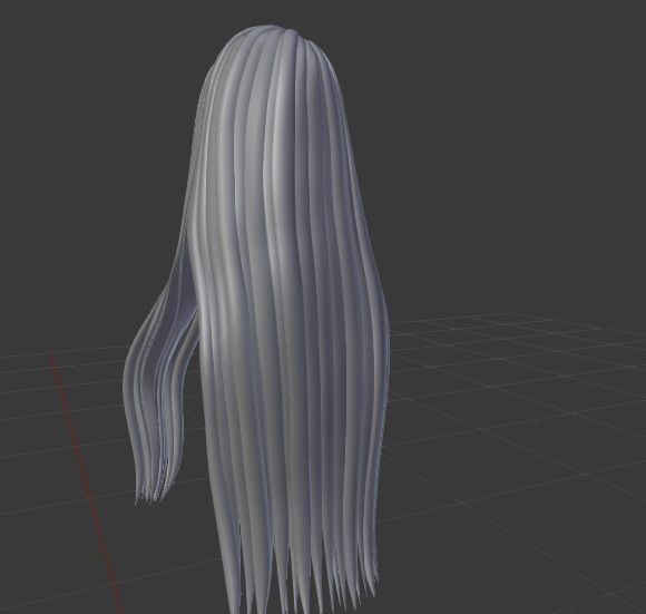 Female hairstyle 3D Low-poly 3D model_3