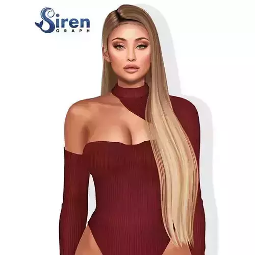 Female hairstyle 3D Low-poly 3D model