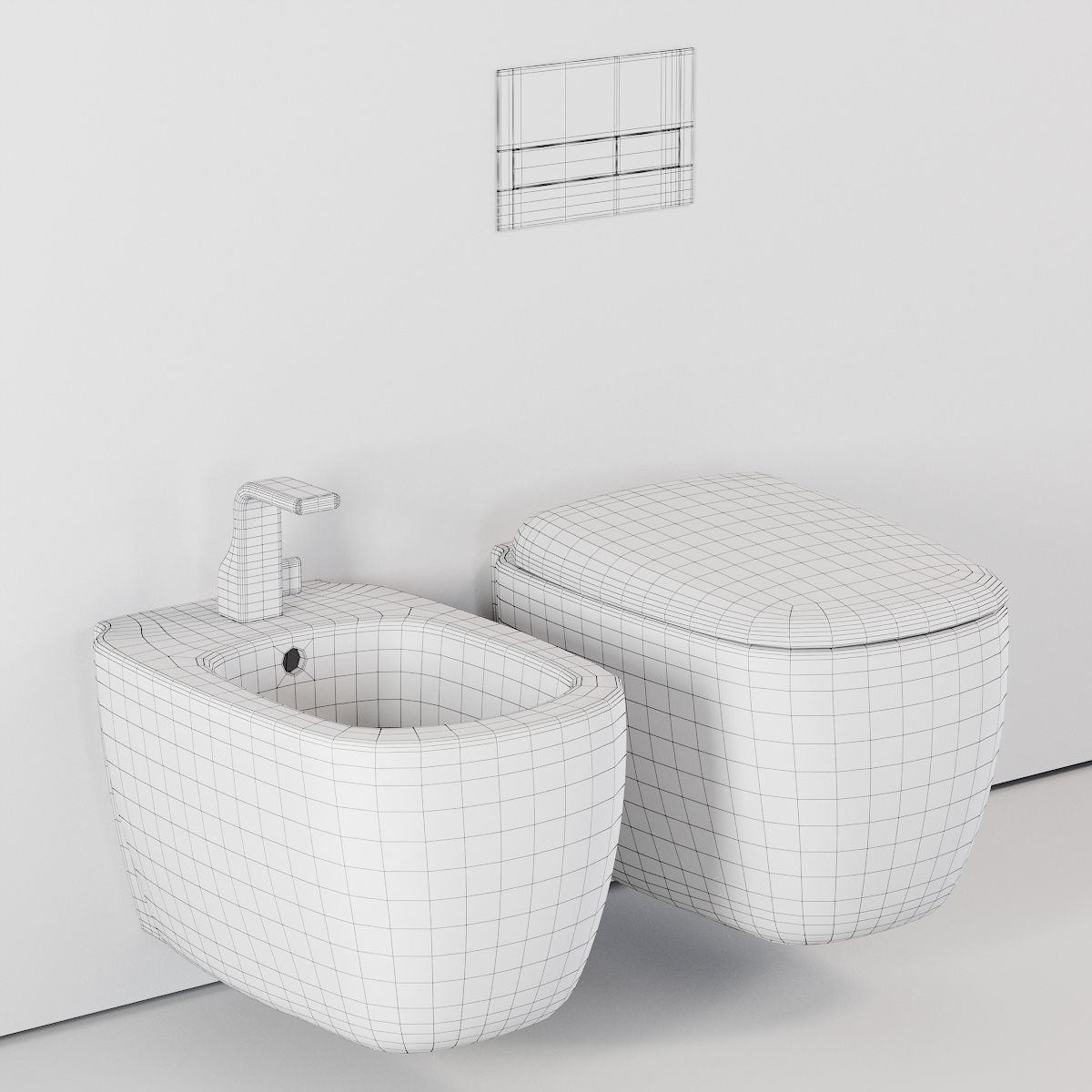 Ceramica Flaminia Mono Wall-Hung WC Low-poly 3D model_4