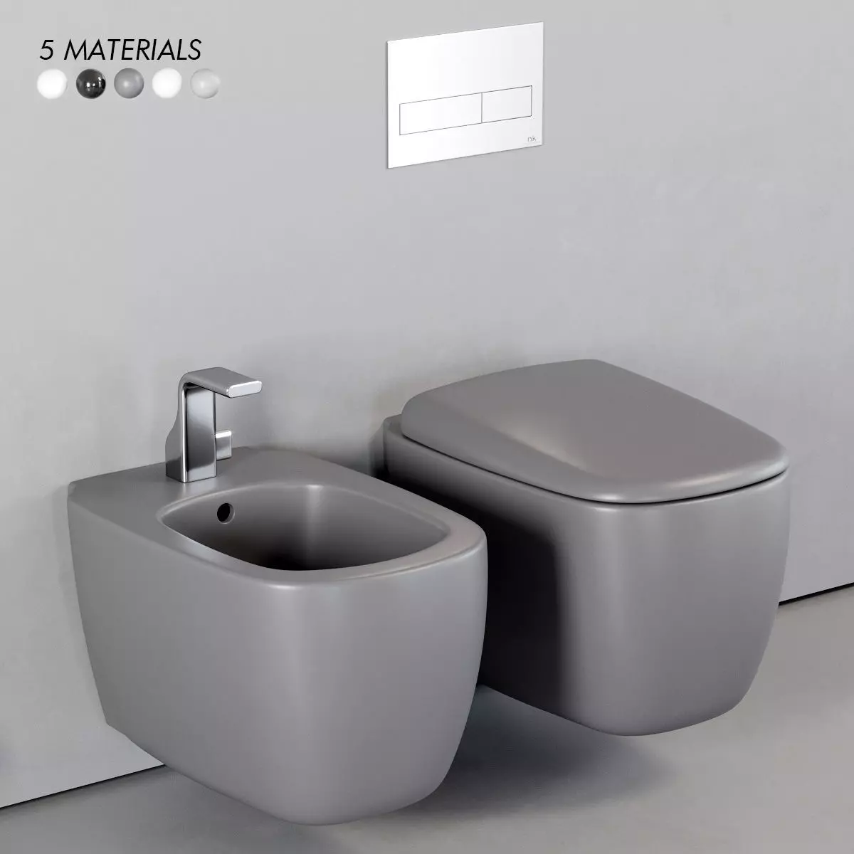 Ceramica Flaminia Mono Wall-Hung WC Low-poly 3D model_0