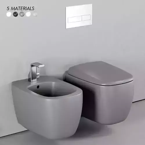 Ceramica Flaminia Mono Wall-Hung WC Low-poly 3D model Ceramica Flaminia Mono Wall-Hung WC Low-poly 3D model