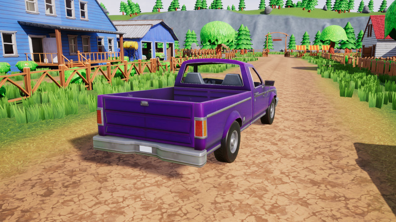 Pickup Truck Stylized Vehicle Low-poly 3D model_9