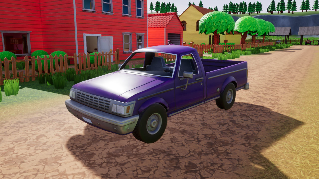 Pickup Truck Stylized Vehicle Low-poly 3D model_8