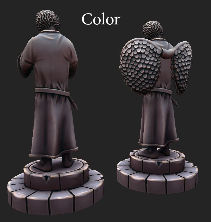Statue holy kid Low-poly 3D model_7