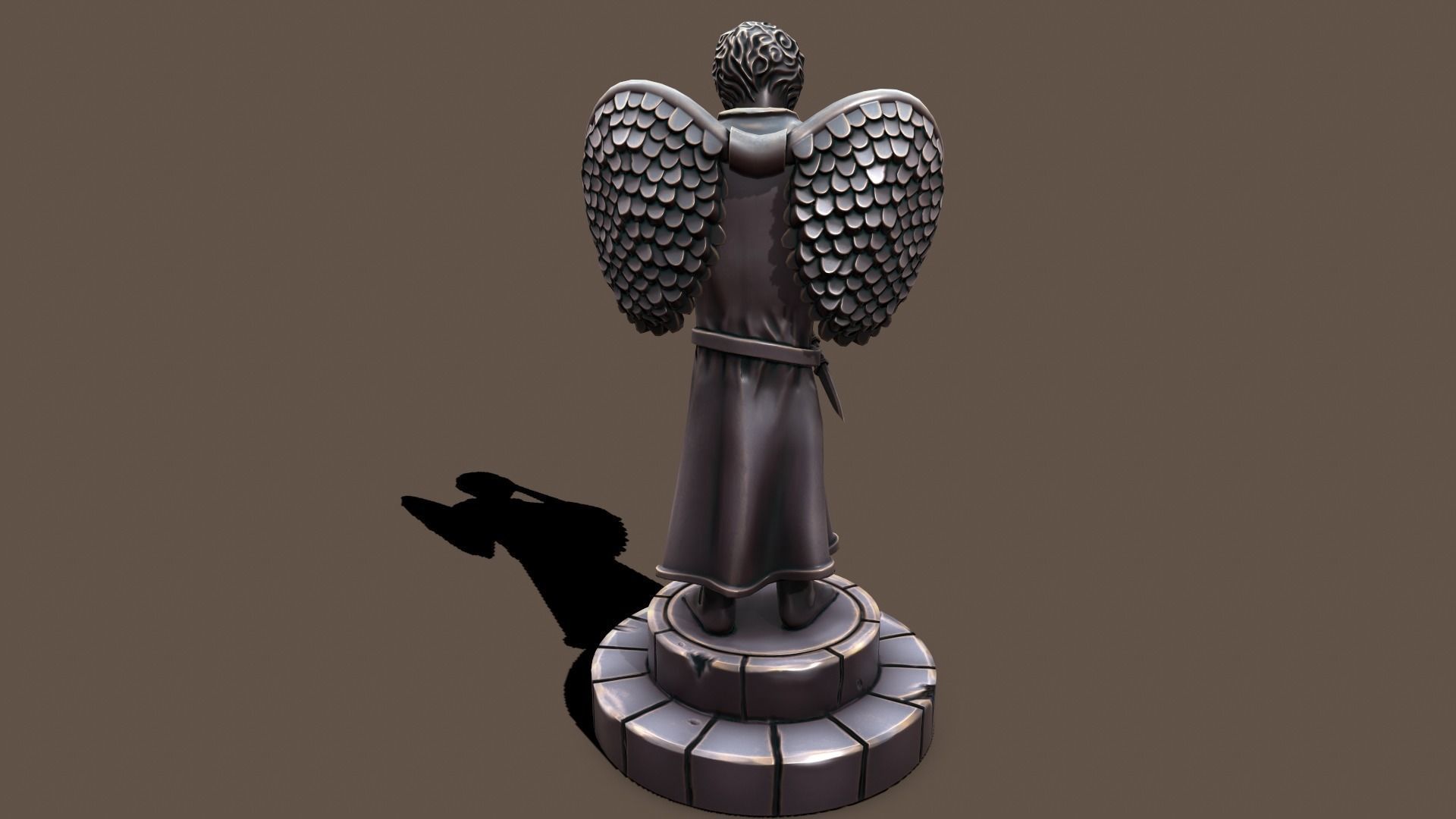 Statue holy kid Low-poly 3D model_2