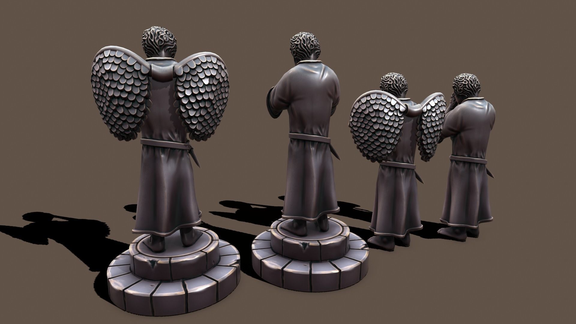 Statue holy kid Low-poly 3D model_4