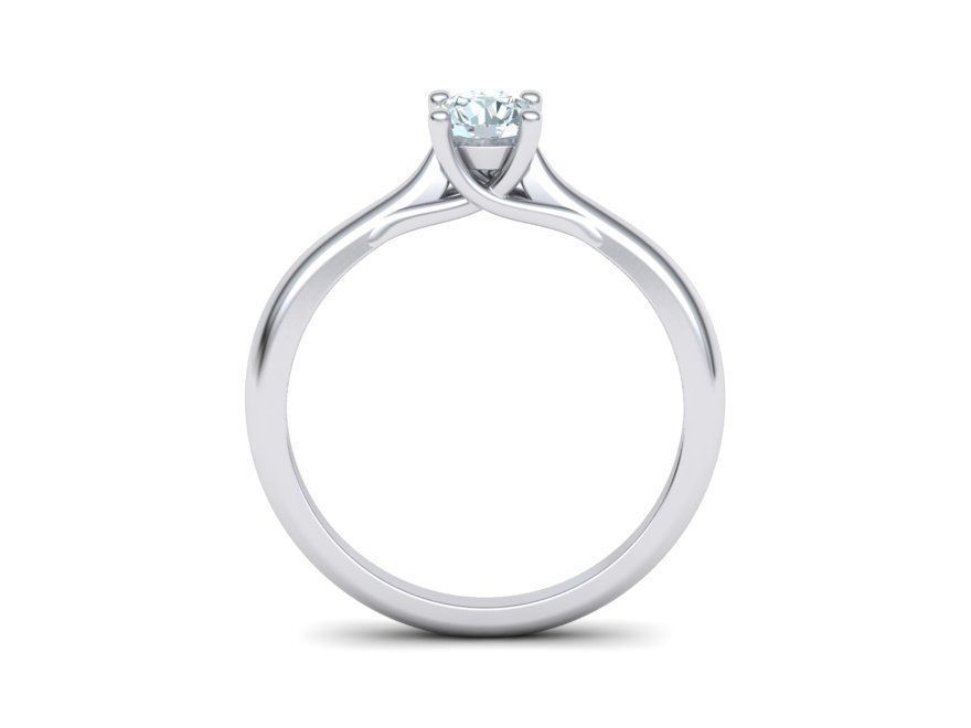 Classic Solitaire Engagement ring 4 prong design 3dmodel 3D print model_19