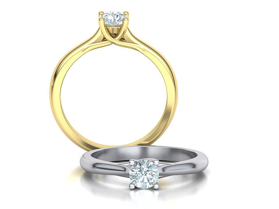 Classic Solitaire Engagement ring 4 prong design 3dmodel 3D print model_2