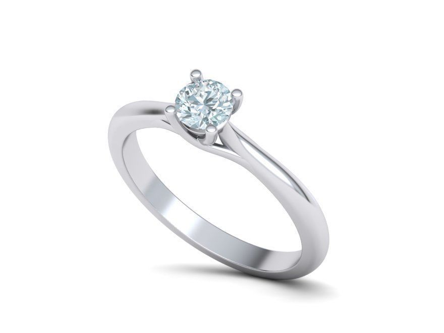 Classic Solitaire Engagement ring 4 prong design 3dmodel 3D print model_10