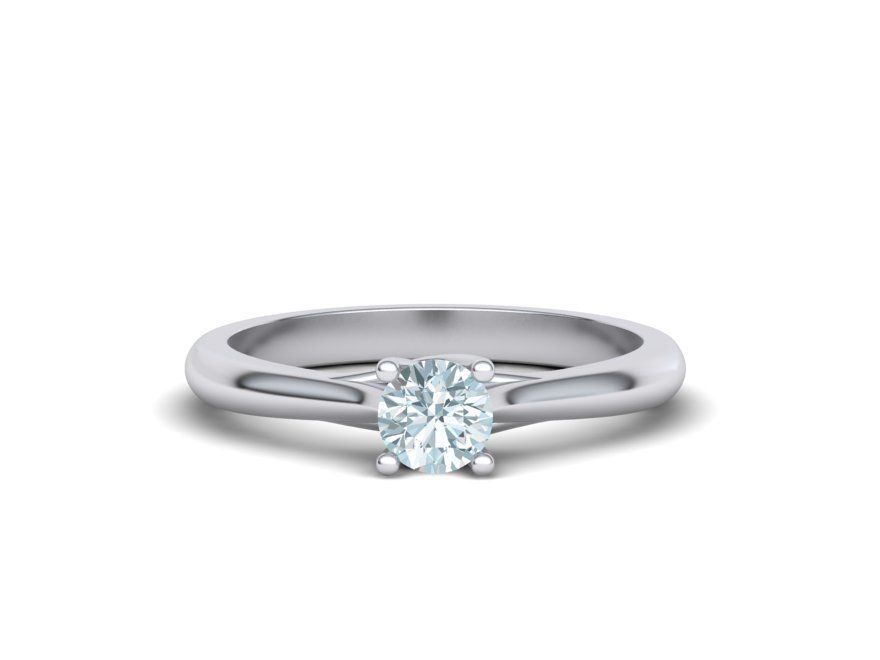 Classic Solitaire Engagement ring 4 prong design 3dmodel 3D print model_16