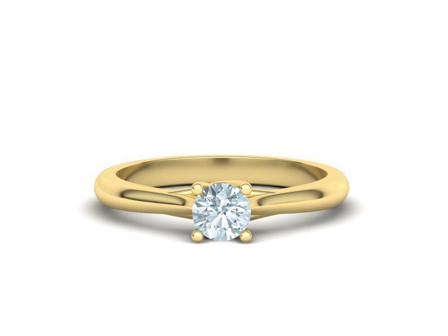 Classic Solitaire Engagement ring 4 prong design 3dmodel 3D print model_15