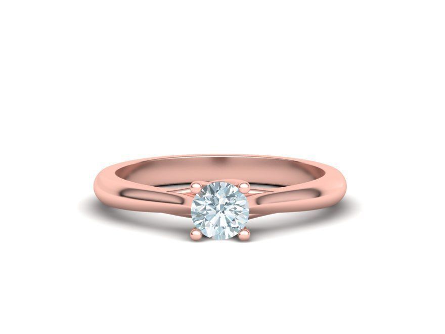 Classic Solitaire Engagement ring 4 prong design 3dmodel 3D print model_17