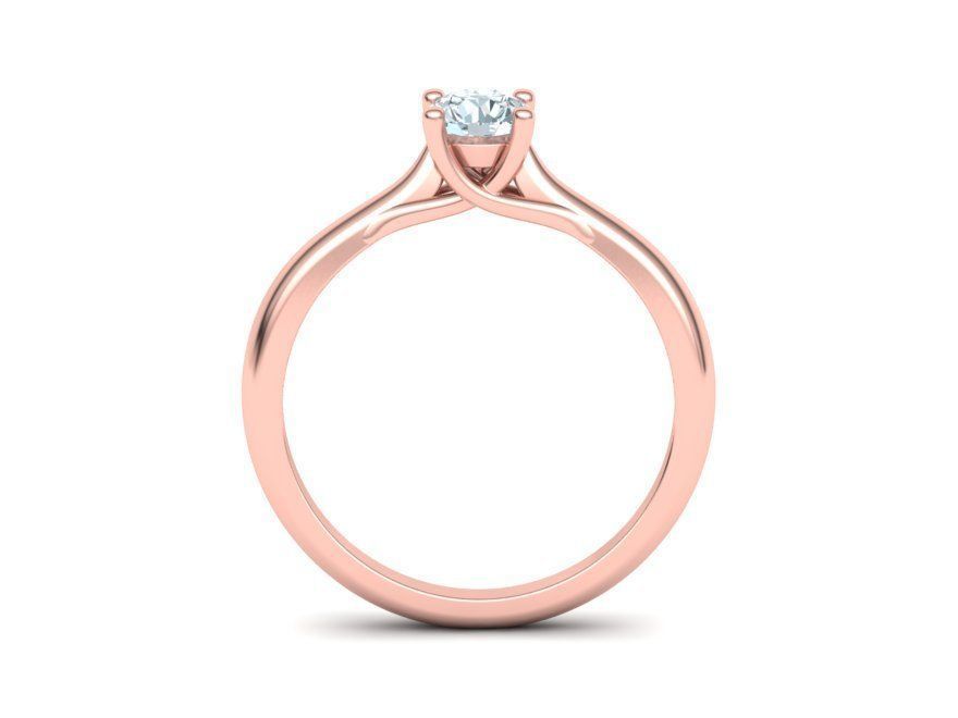 Classic Solitaire Engagement ring 4 prong design 3dmodel 3D print model_20