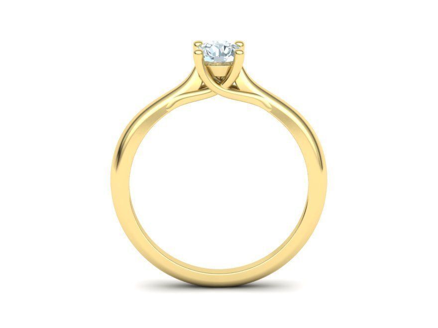 Classic Solitaire Engagement ring 4 prong design 3dmodel 3D print model_18