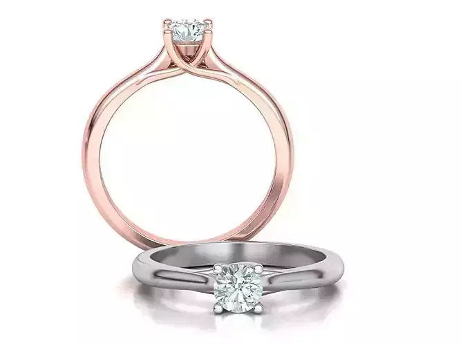 Classic Solitaire Engagement ring 4 prong design 3dmodel 3D print model