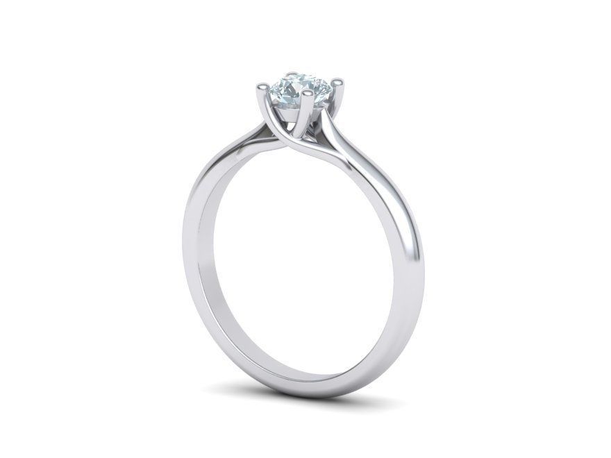 Classic Solitaire Engagement ring 4 prong design 3dmodel 3D print model_13