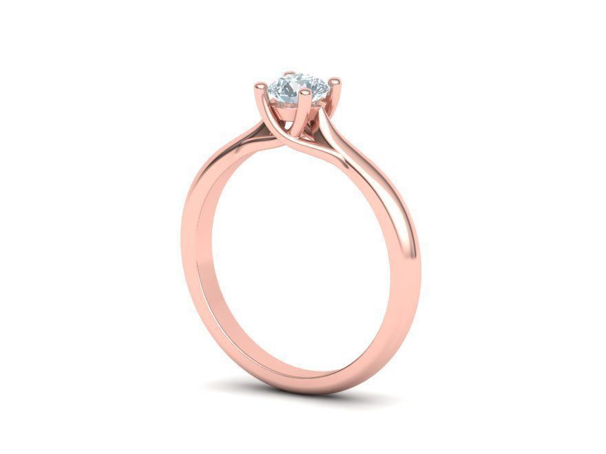 Classic Solitaire Engagement ring 4 prong design 3dmodel 3D print model_14