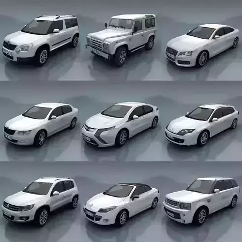 10 - City cars models E Low-poly 3D model