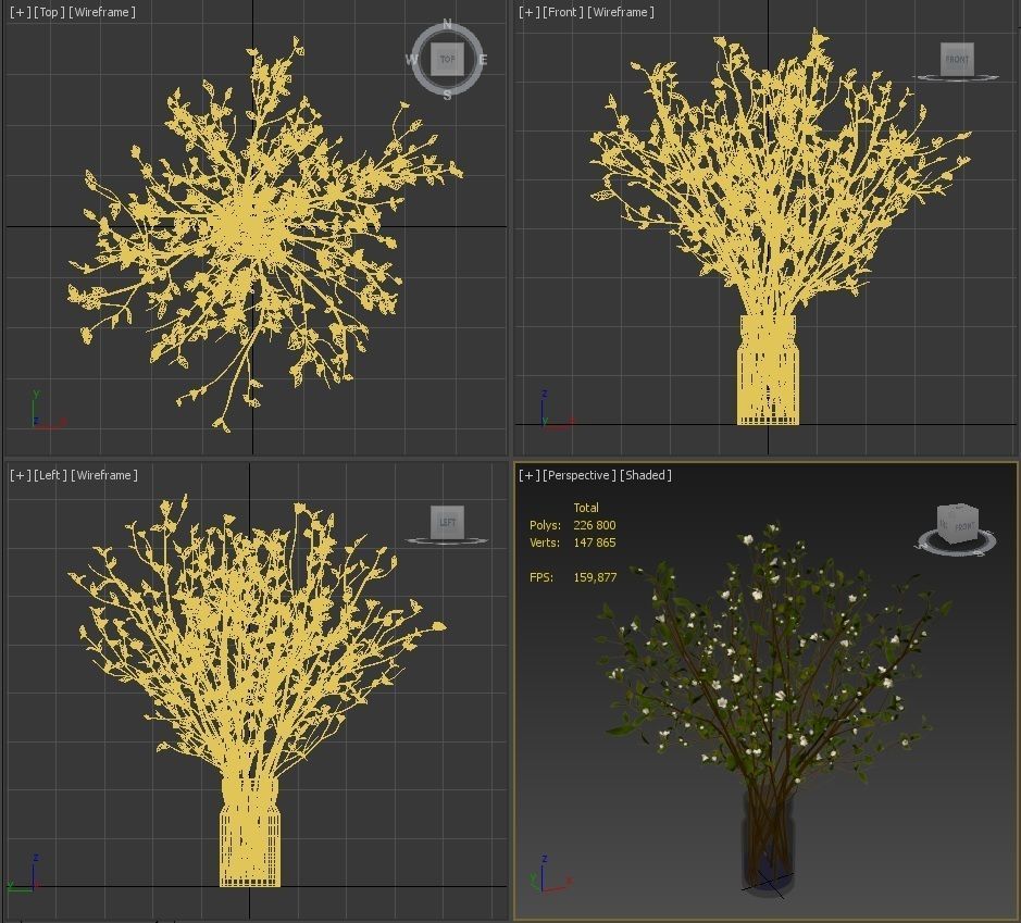 Branches in a vase 009 3D model_9