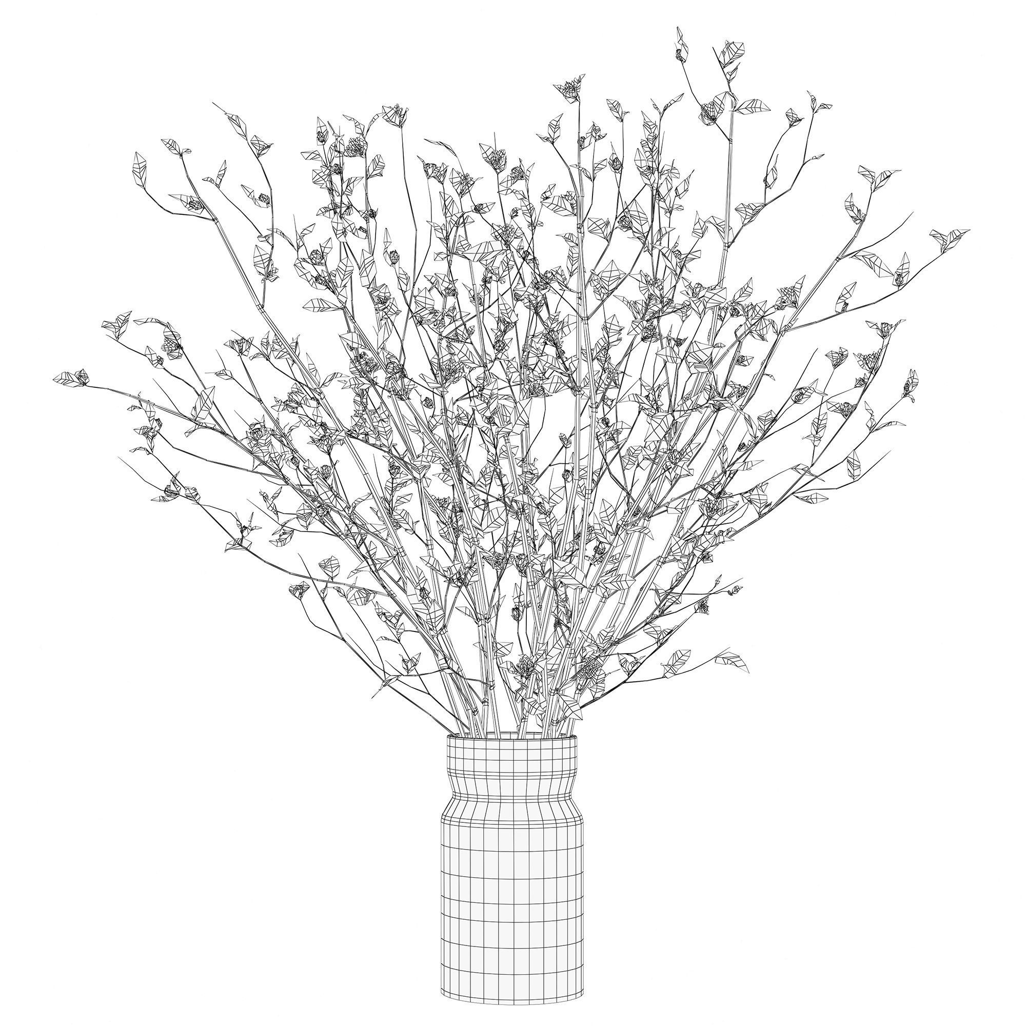 Branches in a vase 009 3D model_7