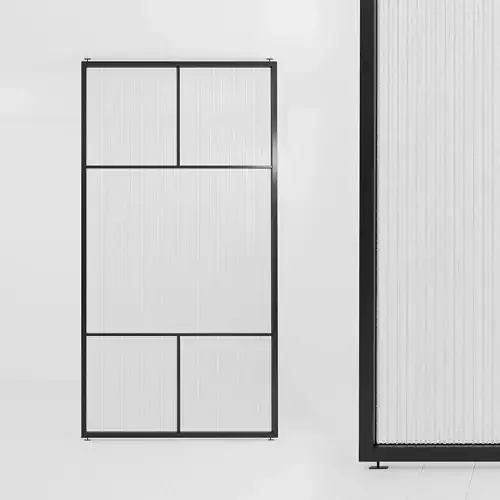 Glass partition door 64 Low-poly 3D model