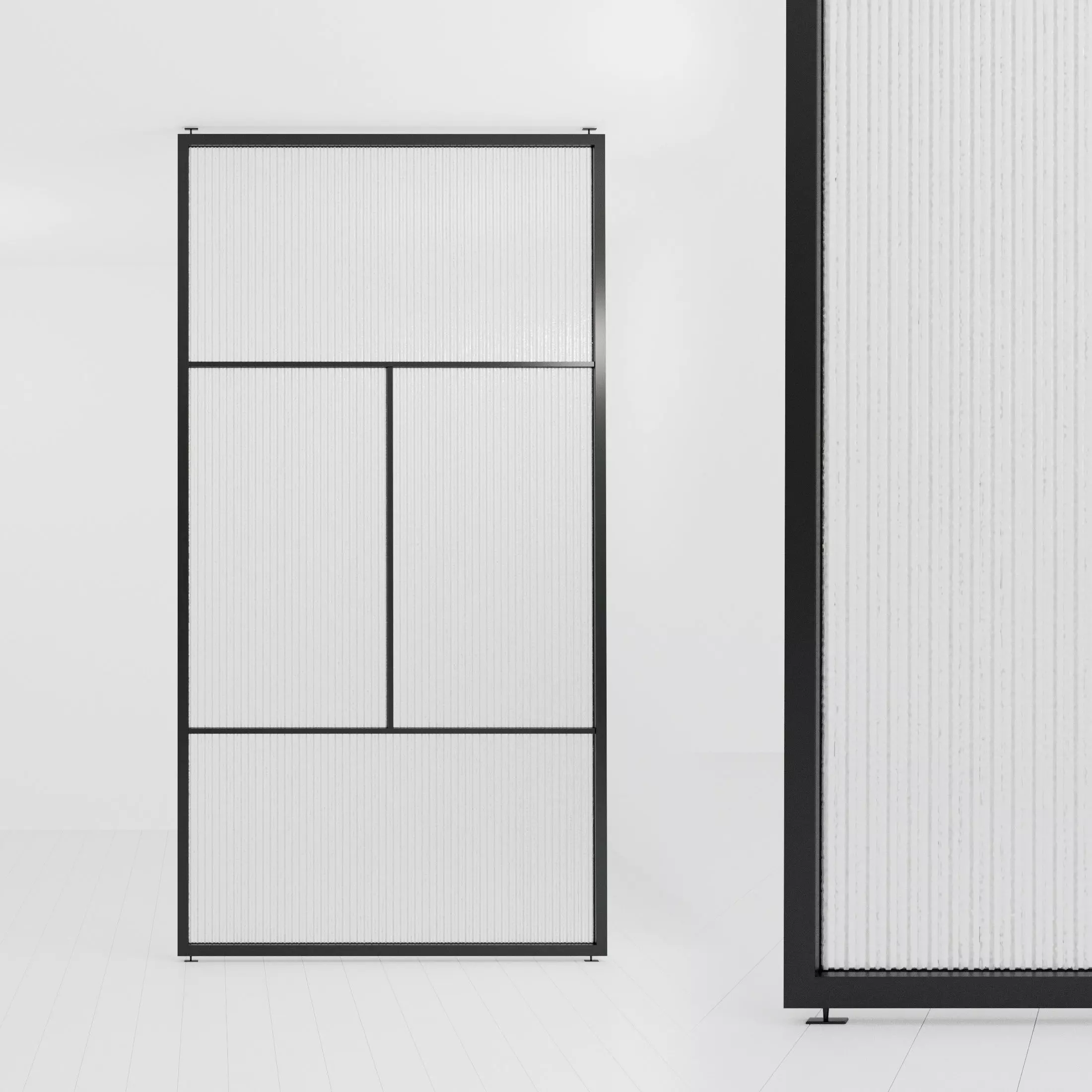 Glass partition door Low-poly 3D model_0