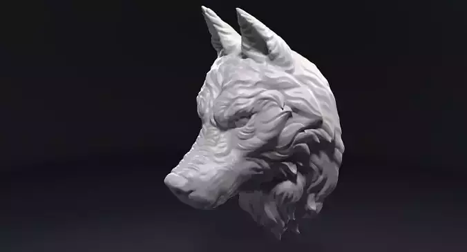 Wolf Head Sculpture