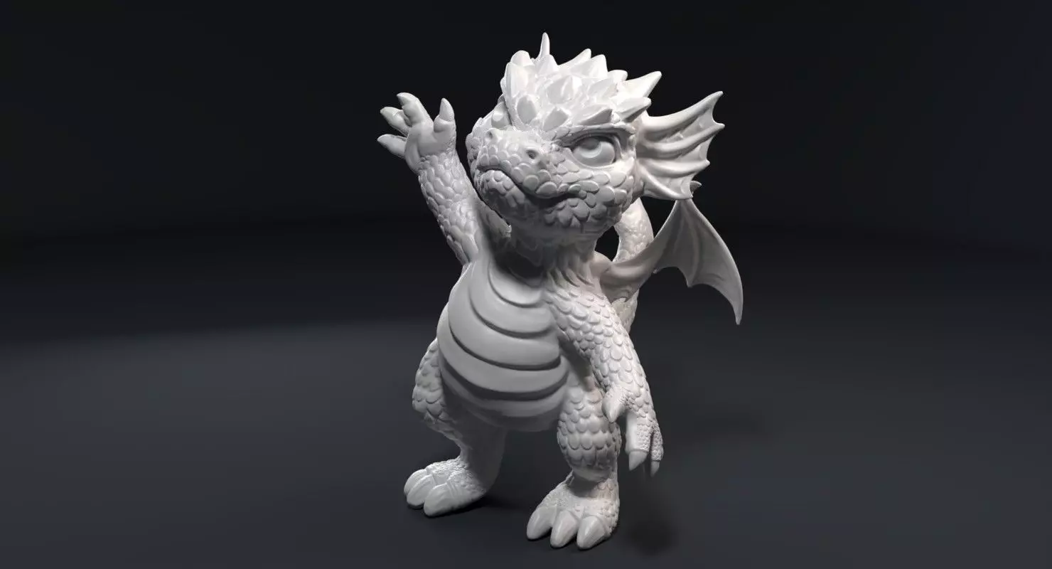 Kid dragon figurine 3D print model_0