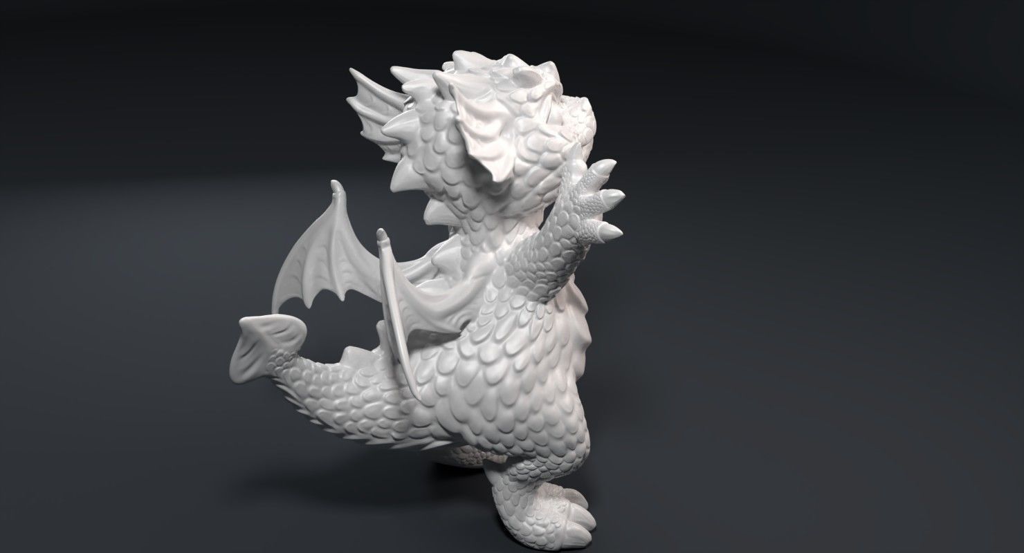 Kid dragon figurine 3D print model_8