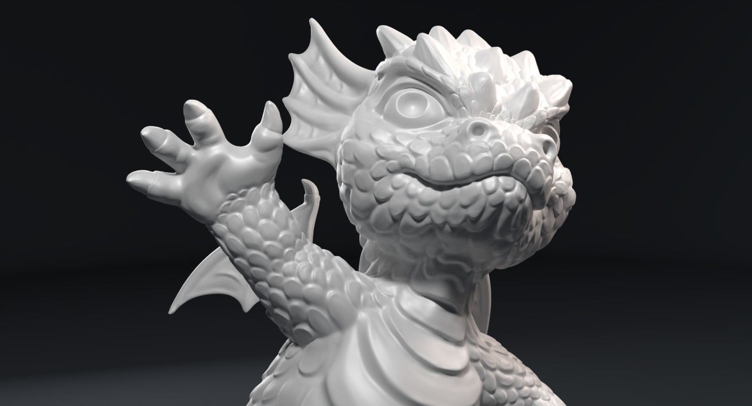 Kid dragon figurine 3D print model_11