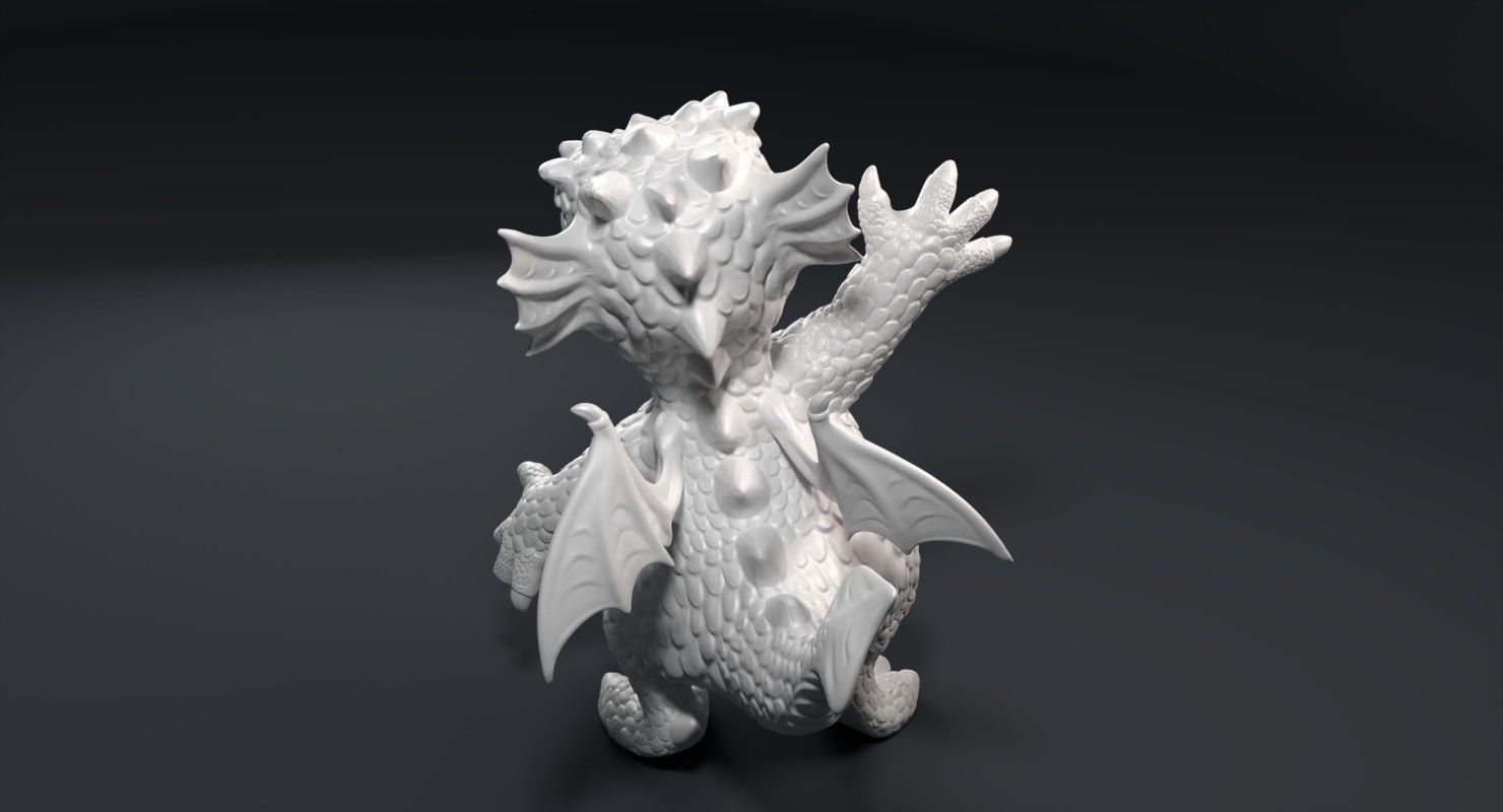 Kid dragon figurine 3D print model_7