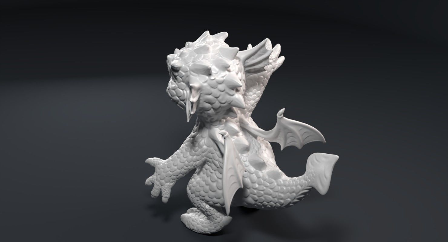 Kid dragon figurine 3D print model_6