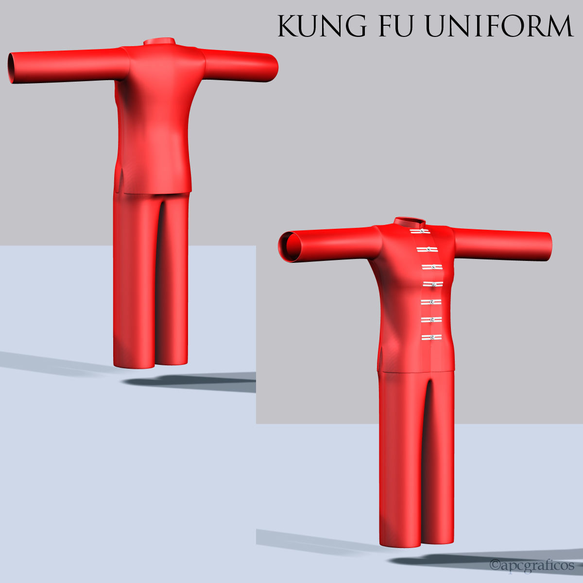 Kunf Fu Uniform 3D model_5