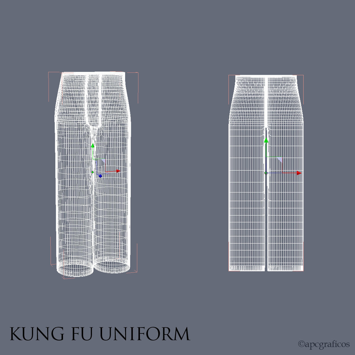 Kunf Fu Uniform 3D model_9